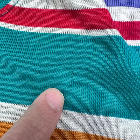 Vintage Striped Turtleneck Long Sleeve Shirt Pockets Medium French Navy USA 90s - Picture 12 of 13